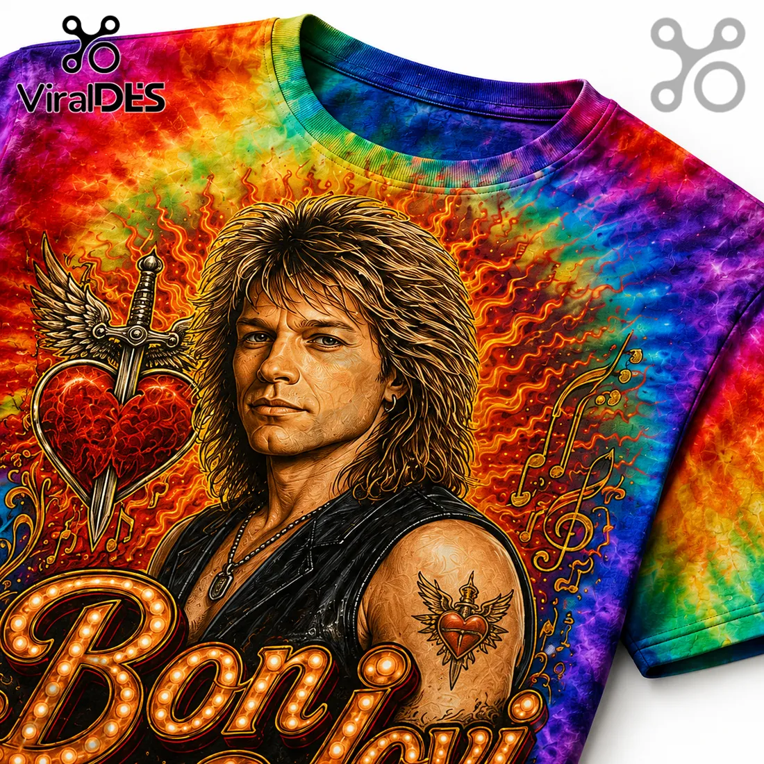 Bon Jovi Livin on a Prayer Tie Dye T-Shirt Bon Jovi Livin on a Prayer Tie Dye T-Shirt