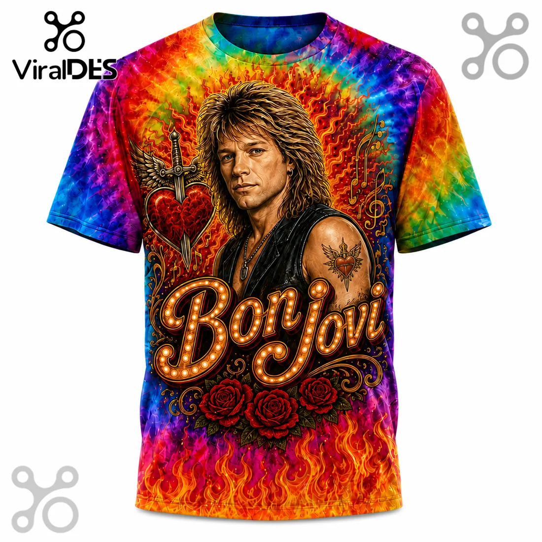 Bon Jovi Livin on a Prayer Tie Dye T-Shirt Bon Jovi Livin on a Prayer Tie Dye T-Shirt