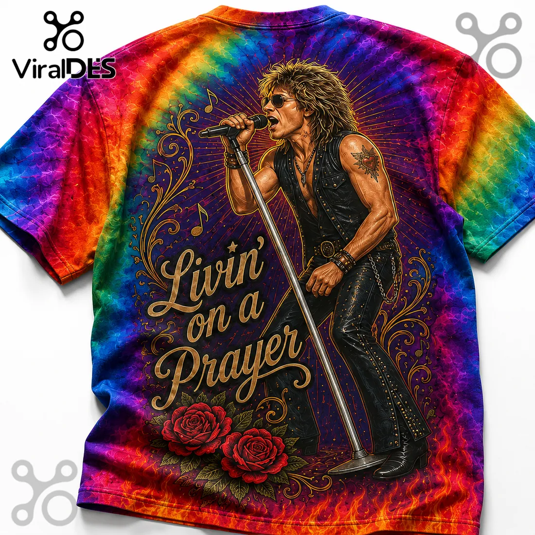 Bon Jovi Livin on a Prayer Tie Dye T-Shirt Bon Jovi Livin on a Prayer Tie Dye T-Shirt