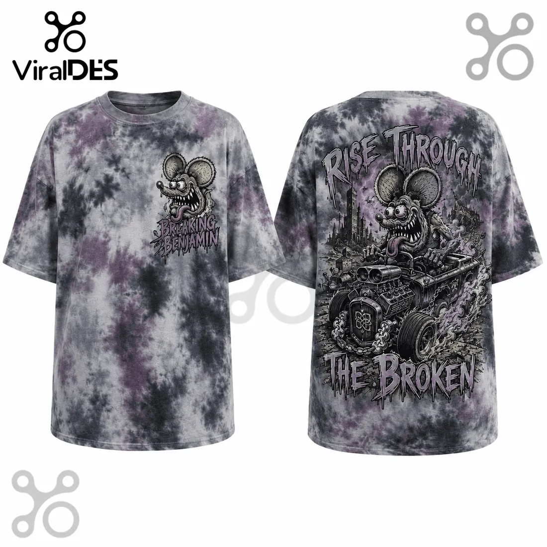 Breaking Benjamin Rat Mascot Tie Dye T-Shirt Breaking Benjamin Rat Mascot Tie Dye T-Shirt