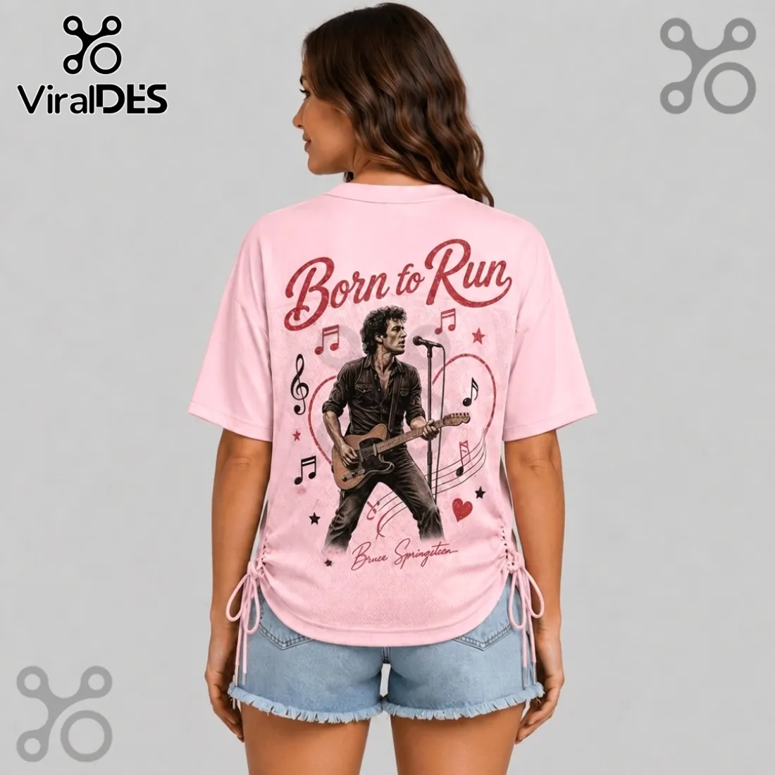 Bruce Springsteen Born to Run Pink Lace-Up Jersey Bruce Springsteen Born to Run Pink Lace-Up Jersey