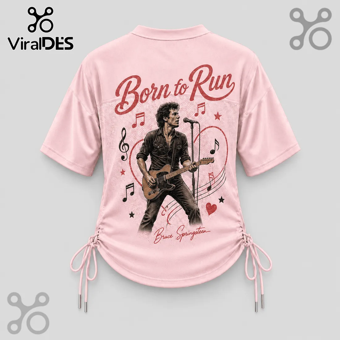 Bruce Springsteen Born to Run Pink Lace-Up Jersey Bruce Springsteen Born to Run Pink Lace-Up Jersey