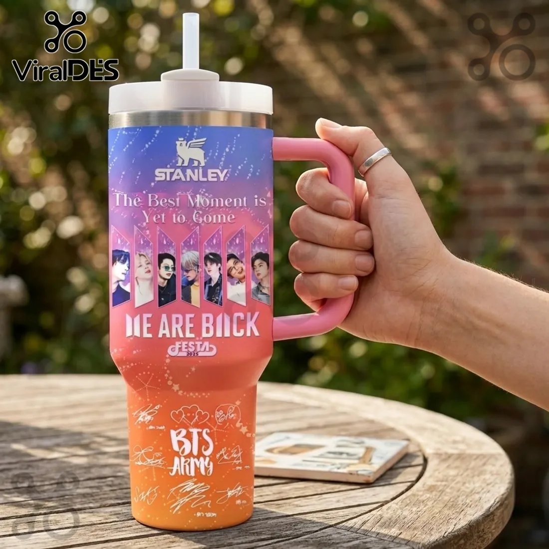 BTS 2025 Festa Stainless Steel Handle Tumbler BTS 2025 Festa Stainless Steel Handle Tumbler