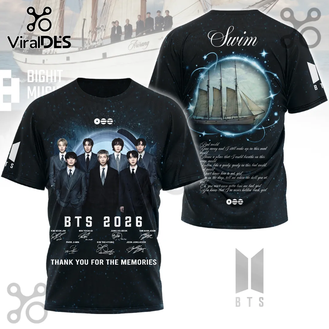 BTS 2026 Thank You For The Memories Signatures Hoodie BTS 2026 Thank You For The Memories Signatures Hoodie