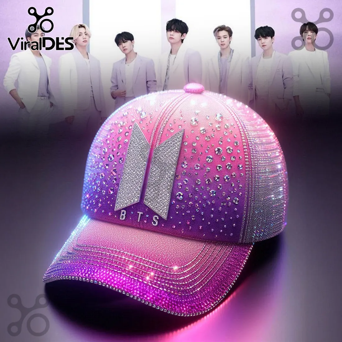 BTS Rhinestone Ombre Baseball Cap BTS Rhinestone Ombre Baseball Cap