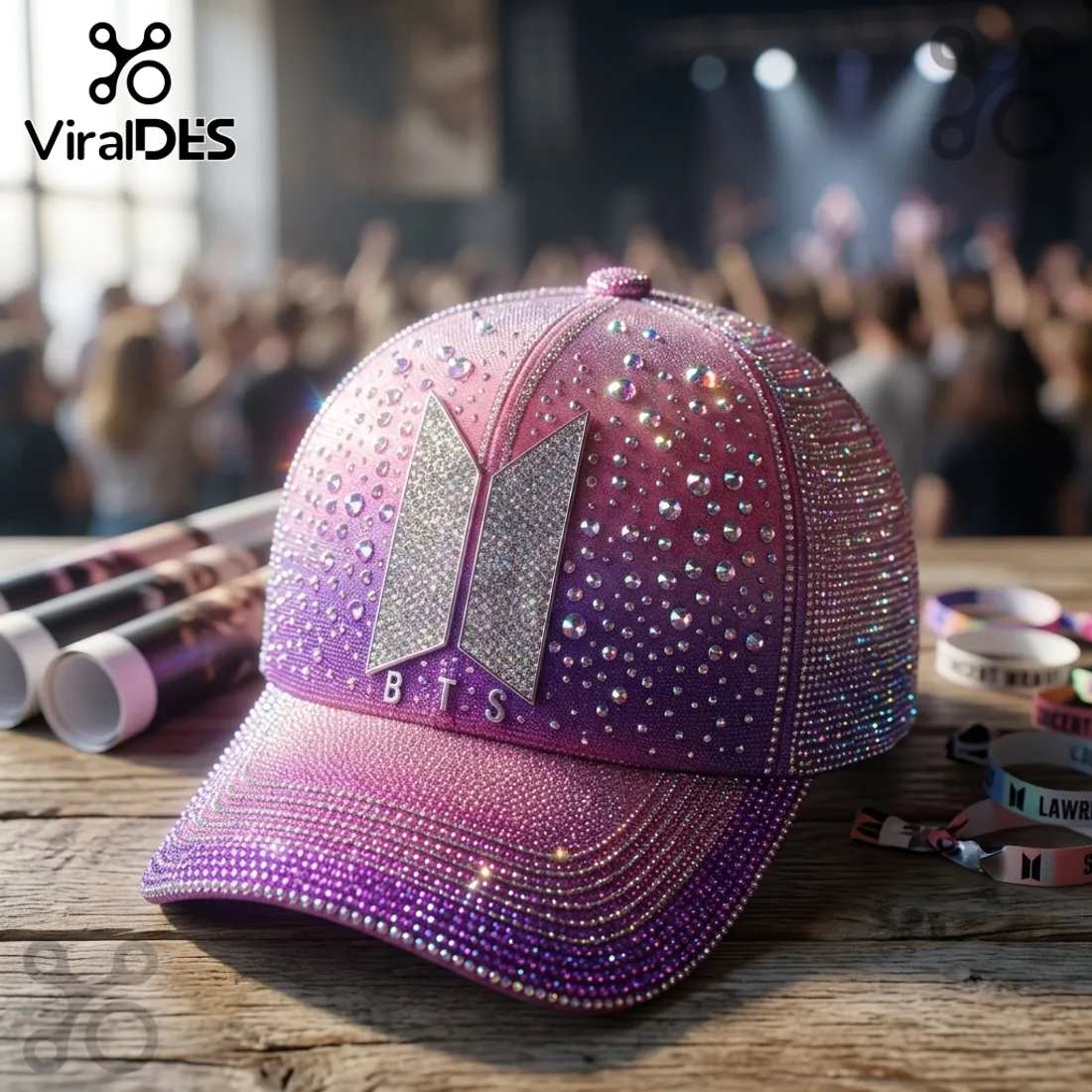 BTS Rhinestone Ombre Baseball Cap BTS Rhinestone Ombre Baseball Cap