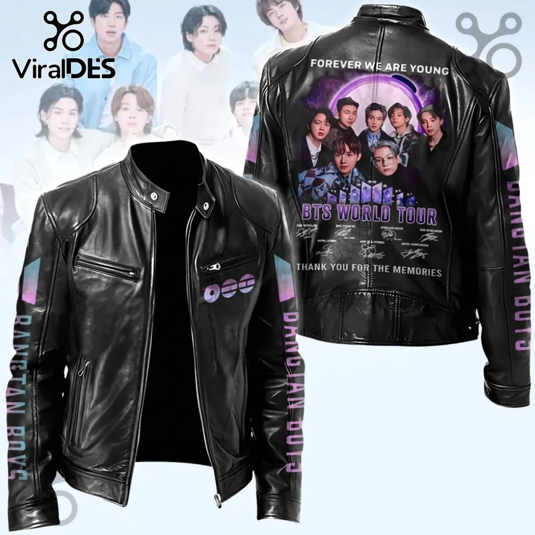 BTS World Tour Black Leather Jacket 2026 BTS World Tour Black Leather Jacket 2026