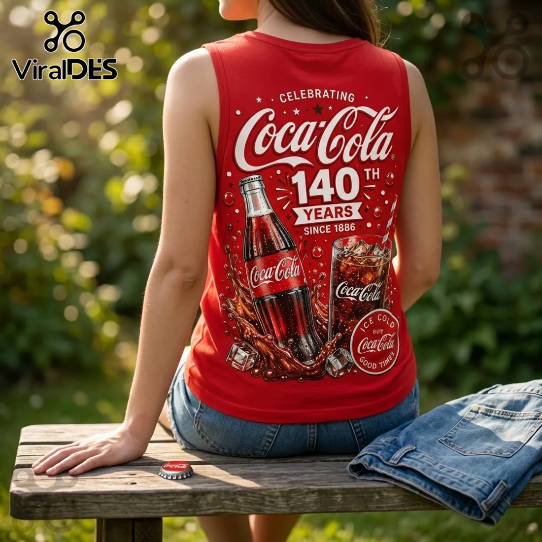 Coca Cola 140th Anniversary V-Neck Tank Top Coca Cola 140th Anniversary V-Neck Tank Top