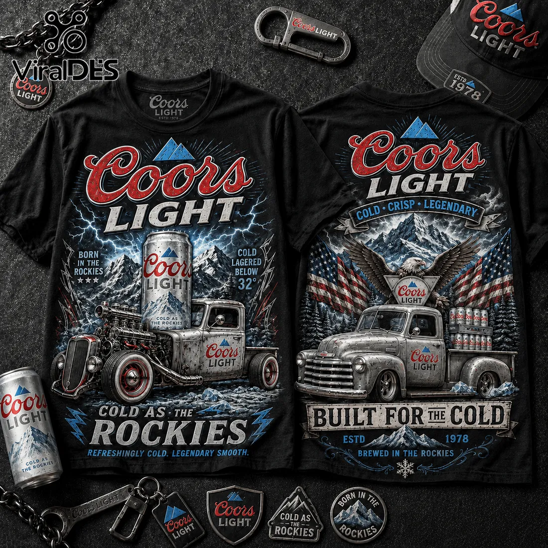 Coors Light Born In The Rockies Black T-Shirt Coors Light Born In The Rockies Black T-Shirt