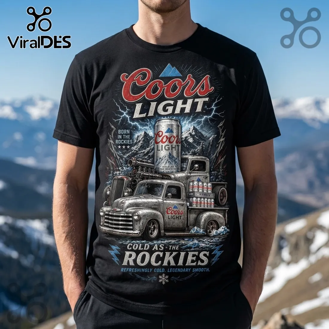 Coors Light Born In The Rockies Black T-Shirt Coors Light Born In The Rockies Black T-Shirt