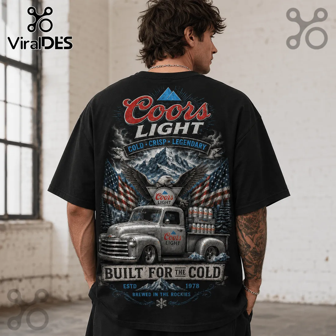 Coors Light Born In The Rockies Black T-Shirt Coors Light Born In The Rockies Black T-Shirt
