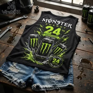 Monster Energy 24th Anniversary Black V-Neck Tank Top
