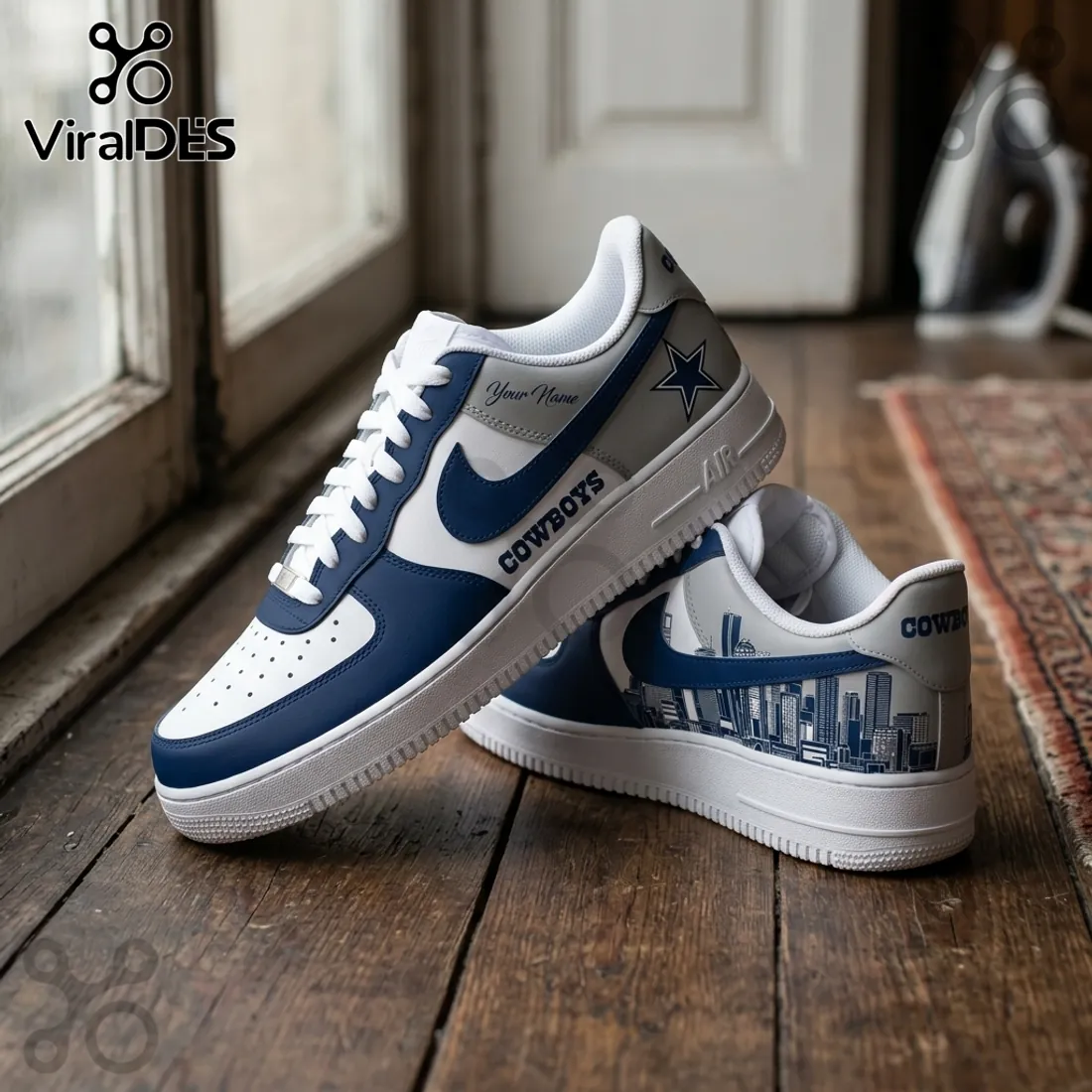 Dallas Cowboys Navy Blue Skyline Air Force 1 Sneakers Dallas Cowboys Navy Blue Skyline Air Force 1 Sneakers