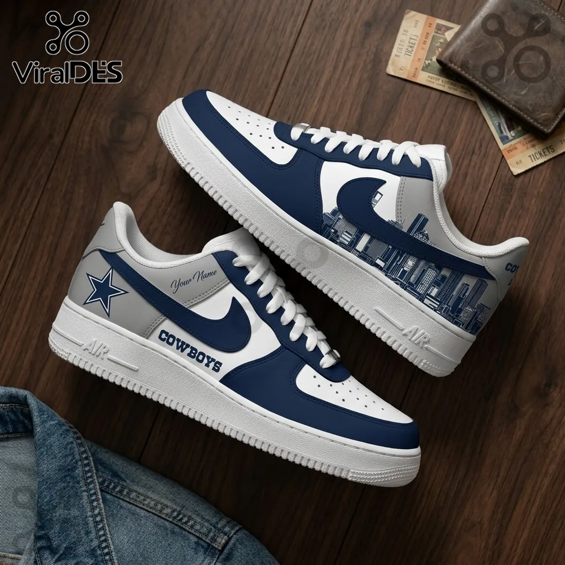 Dallas Cowboys Navy Blue Skyline Air Force 1 Sneakers Dallas Cowboys Navy Blue Skyline Air Force 1 Sneakers