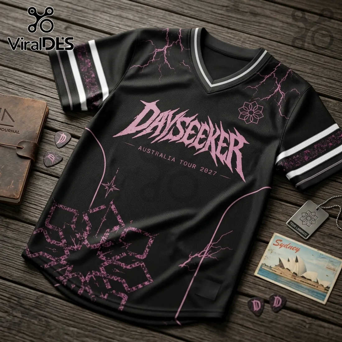 Dayseeker Black and Pink 2027 Australian Tour Football Jersey Dayseeker Black and Pink 2027 Australian Tour Football Jersey