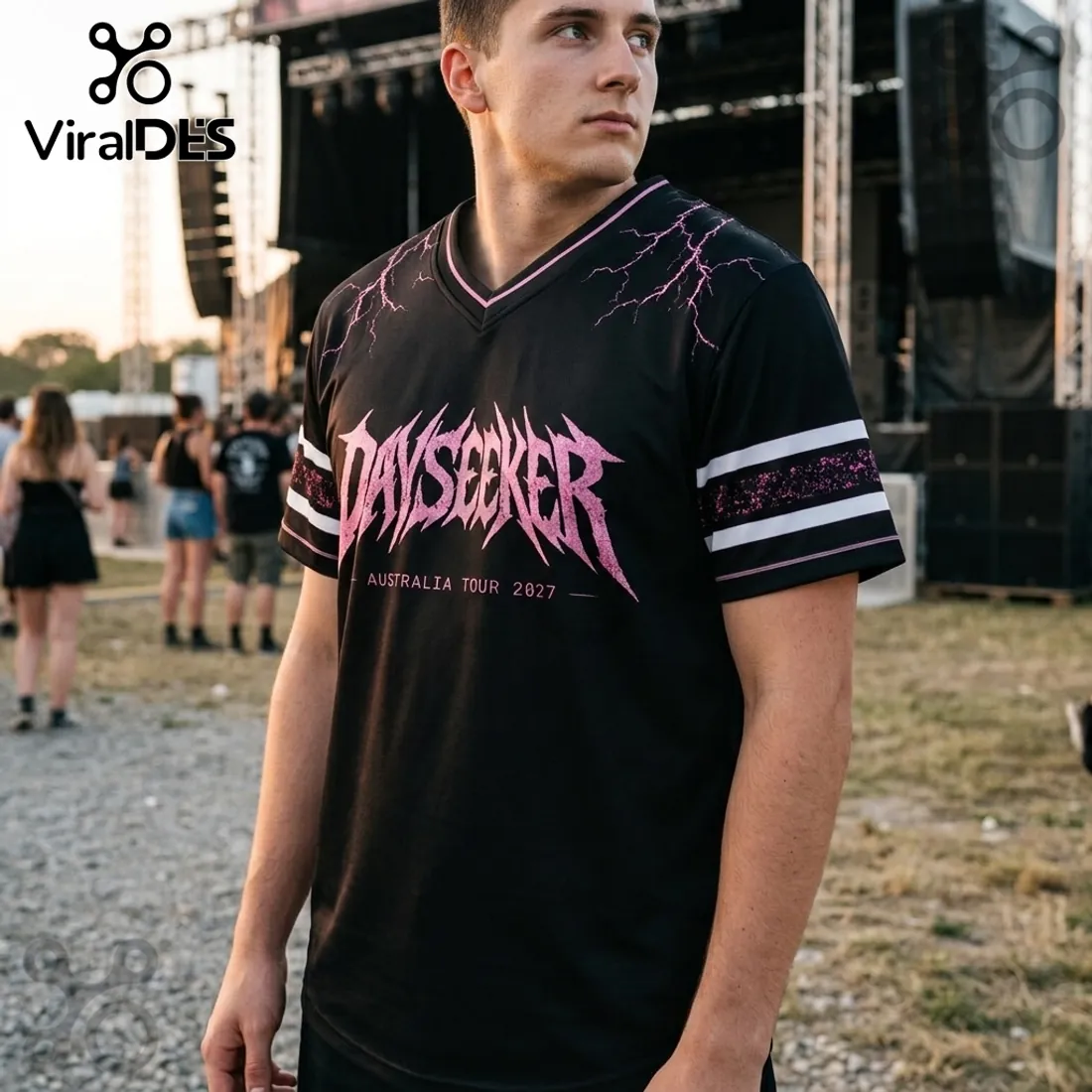Dayseeker Black and Pink 2027 Australian Tour Football Jersey Dayseeker Black and Pink 2027 Australian Tour Football Jersey