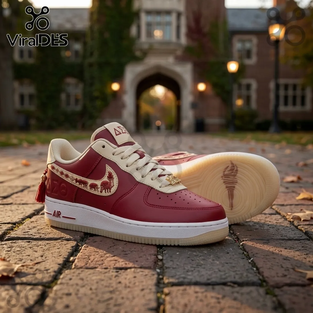 Delta Sigma Theta Crimson Leather AF1 Sneakers Delta Sigma Theta Crimson Leather AF1 Sneakers