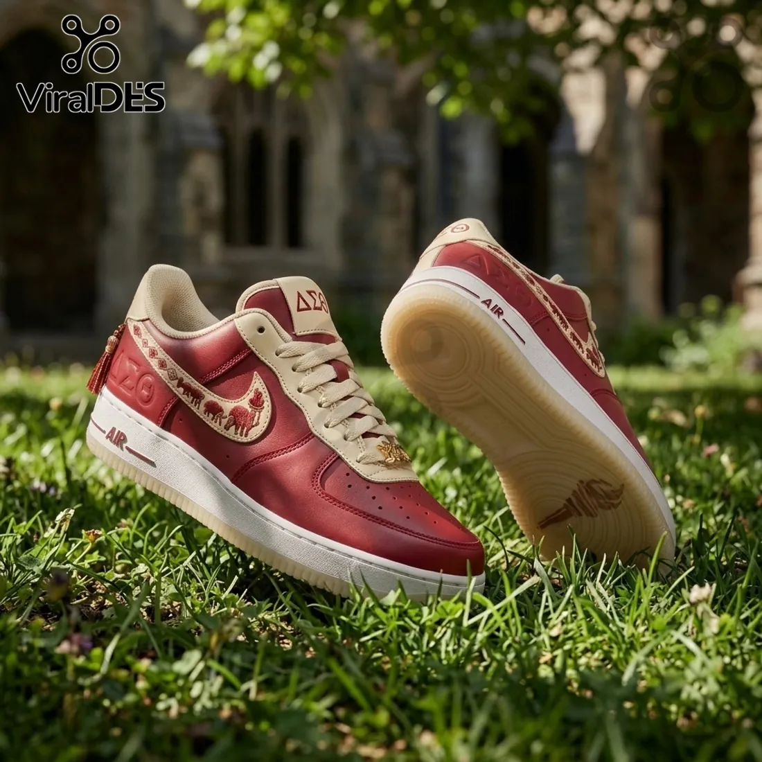 Delta Sigma Theta Crimson Leather AF1 Sneakers Delta Sigma Theta Crimson Leather AF1 Sneakers