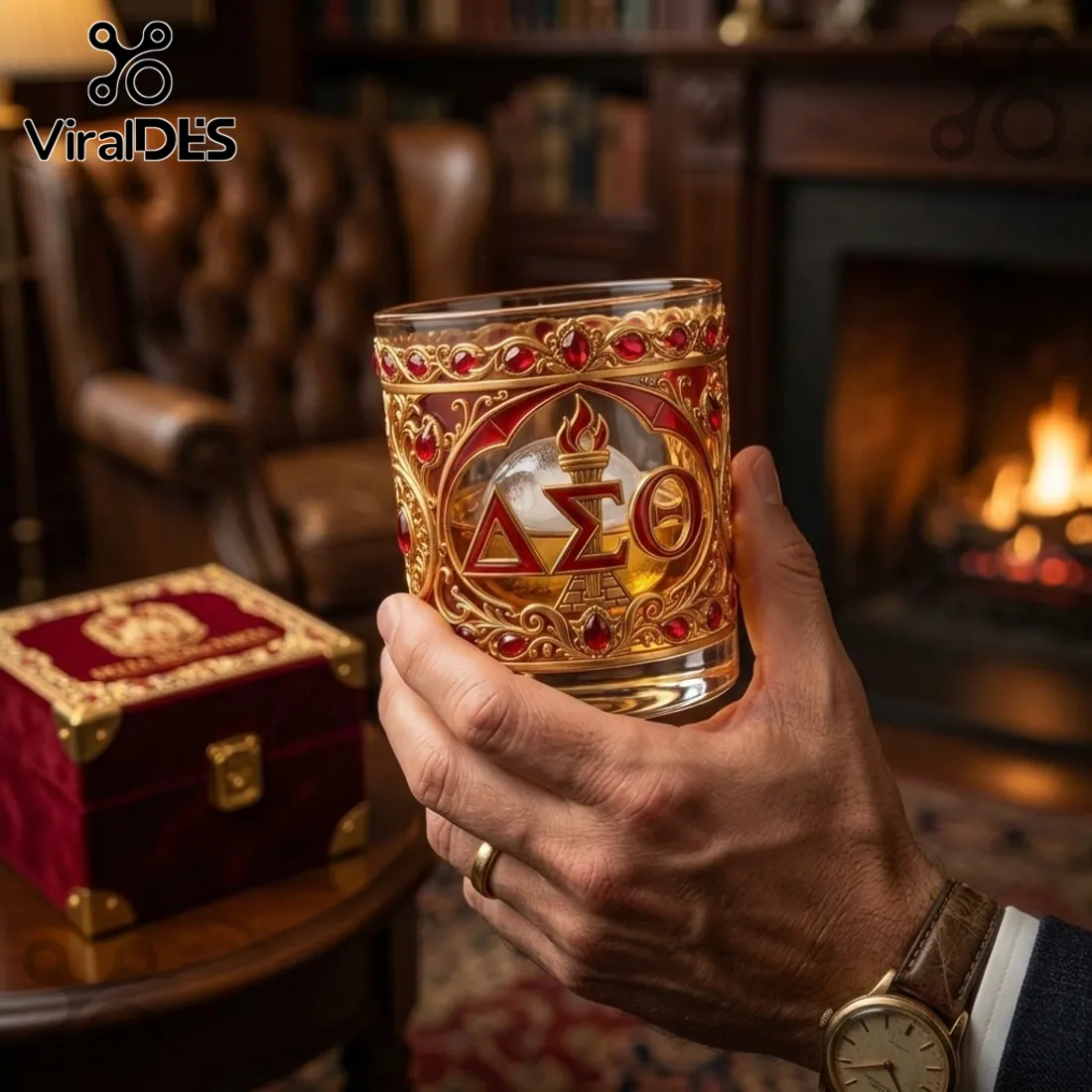 Delta Sigma Theta Ornate Decorative Drinking Glass Delta Sigma Theta Ornate Decorative Drinking Glass