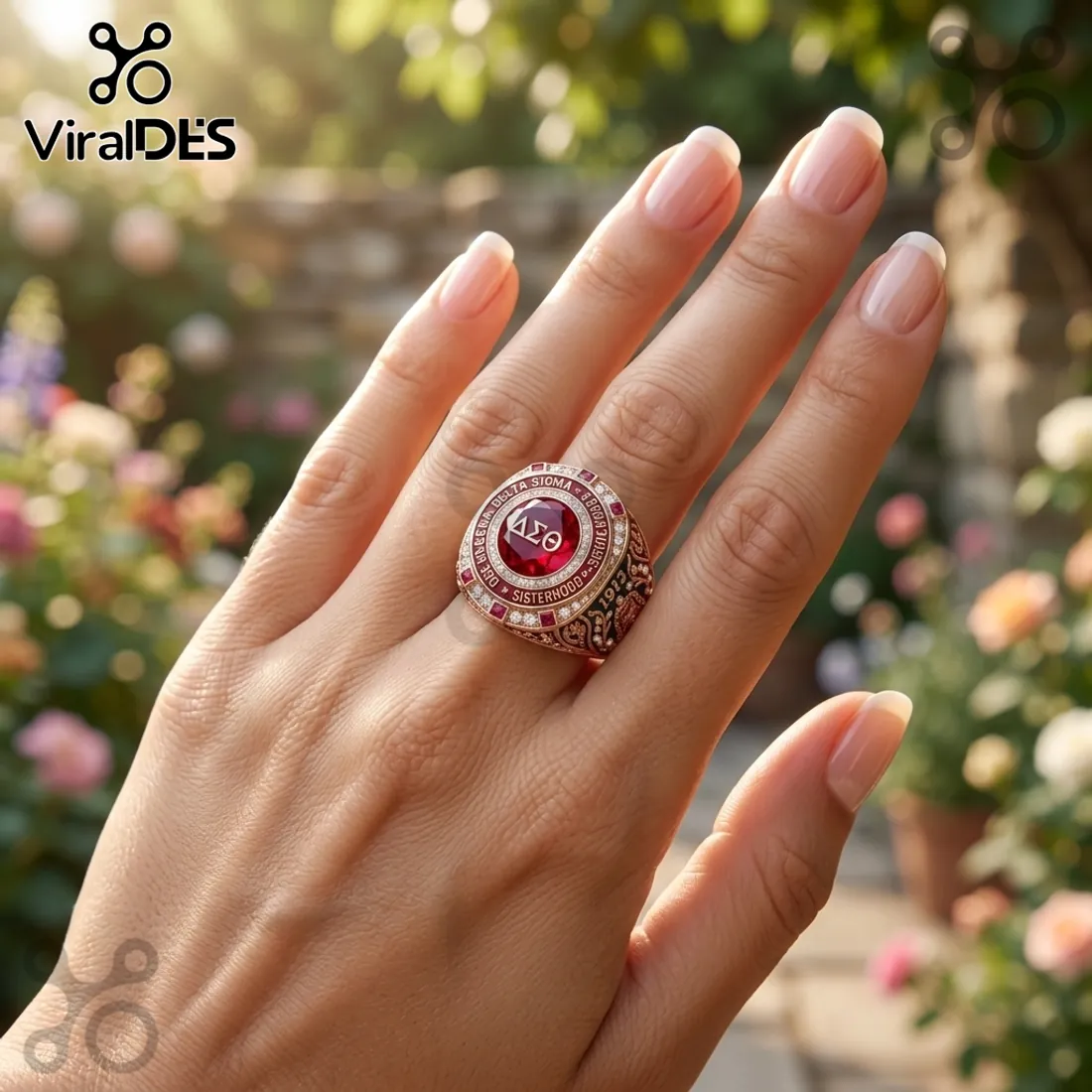 Delta Sigma Theta Sorority Crest Rose Gold Ring Delta Sigma Theta Sorority Crest Rose Gold Ring