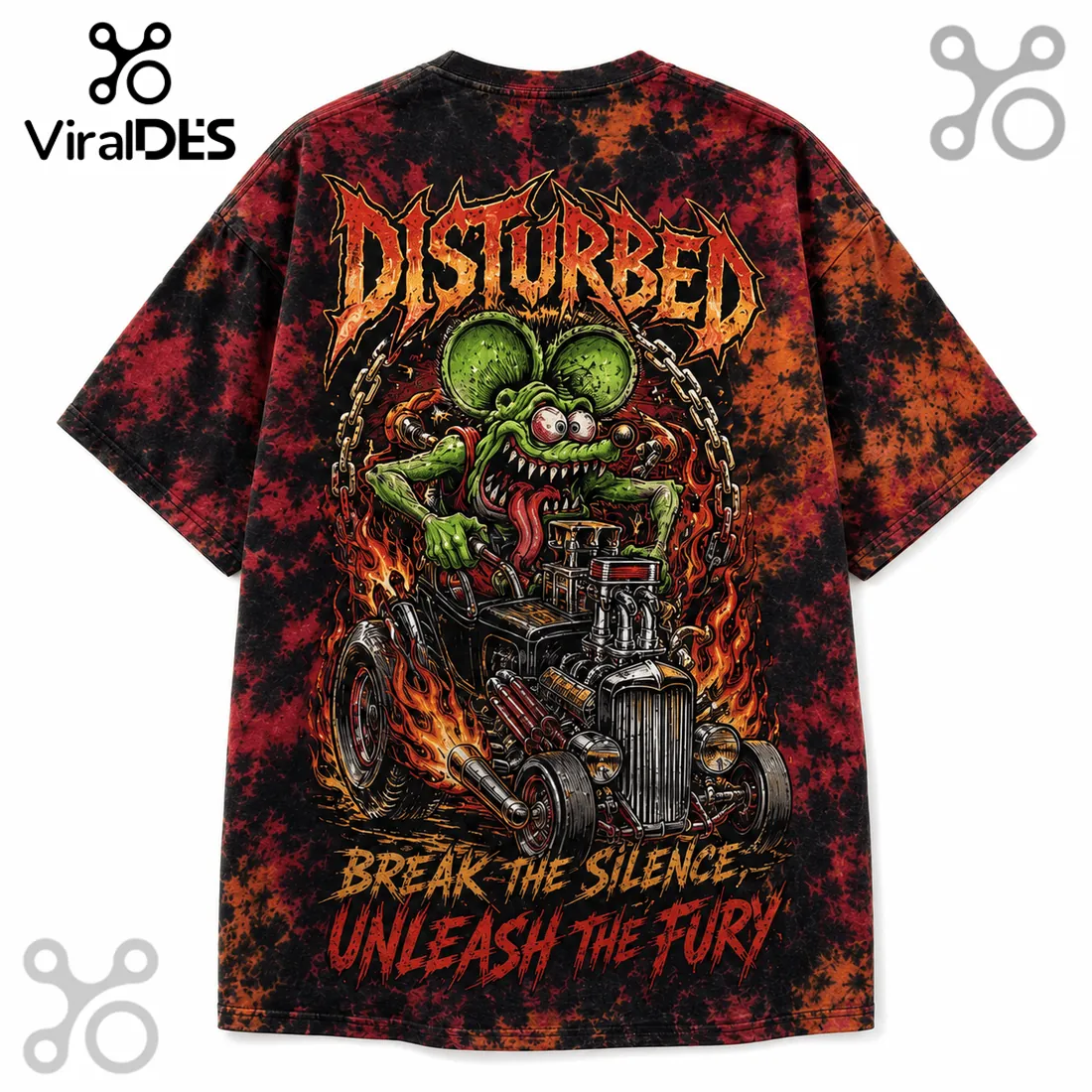 Disturbed Rat Hot Rod Premium Tie Dye T-Shirt Disturbed Rat Hot Rod Premium Tie Dye T-Shirt