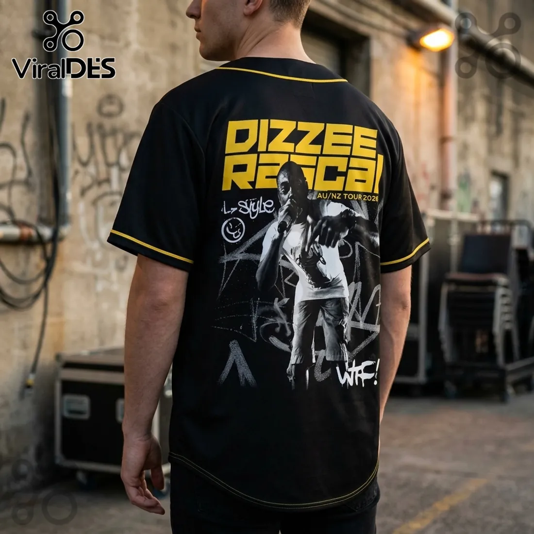 Dizzee Rascal We Want Bass 2026 Tour Black Yellow Baseball Jersey Dizzee Rascal We Want Bass 2026 Tour Black Yellow Baseball Jersey