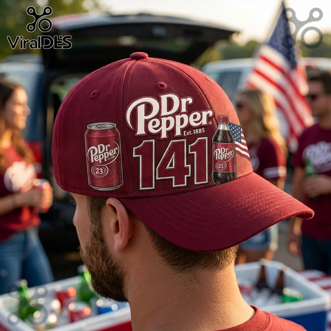 Dr Pepper 141st Anniversary Burgundy Baseball Cap Dr Pepper 141st Anniversary Burgundy Baseball Cap
