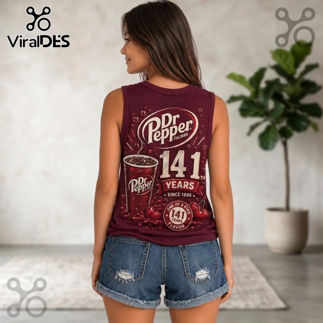 Dr Pepper 141st Anniversary V-Neck Tank Top Dr Pepper 141st Anniversary V-Neck Tank Top