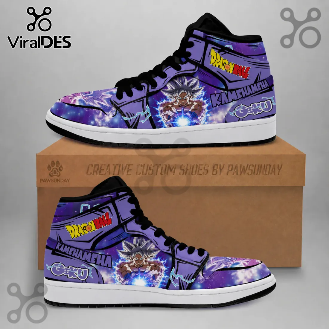Dragon Ball Ultra Instinct Goku Purple Custom High Top Sneakers Dragon Ball Ultra Instinct Goku Purple Custom High Top Sneakers
