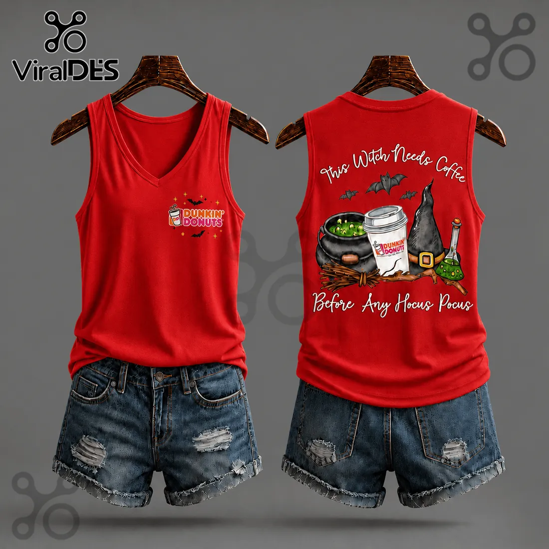 Dunkin Donuts Halloween 2026 V-Neck Tank Top Dunkin Donuts Halloween 2026 V-Neck Tank Top