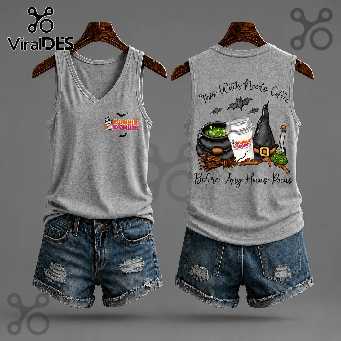 Dunkin Donuts Halloween 2026 V-Neck Tank Top Dunkin Donuts Halloween 2026 V-Neck Tank Top
