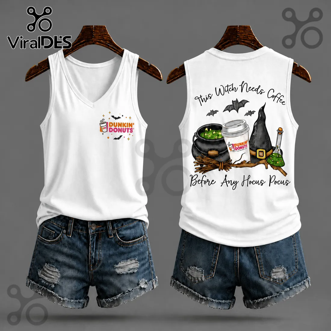 Dunkin Donuts Halloween 2026 V-Neck Tank Top Dunkin Donuts Halloween 2026 V-Neck Tank Top