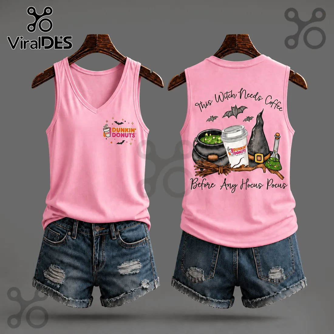 Dunkin Donuts Halloween 2026 V-Neck Tank Top Dunkin Donuts Halloween 2026 V-Neck Tank Top