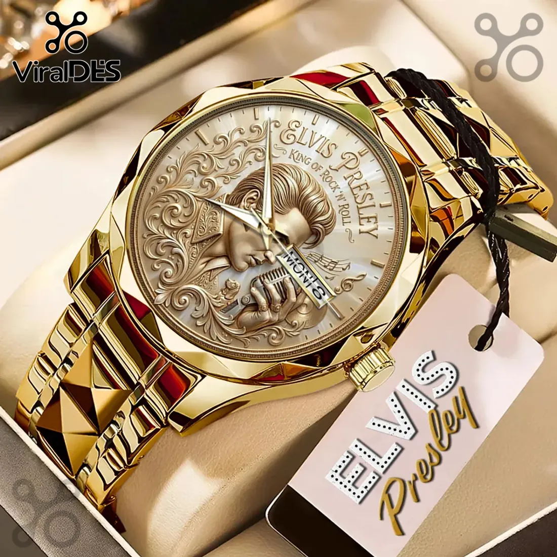 Elvis Presley Gold Plated Embossed Quartz Watch Elvis Presley Gold Plated Embossed Quartz Watch