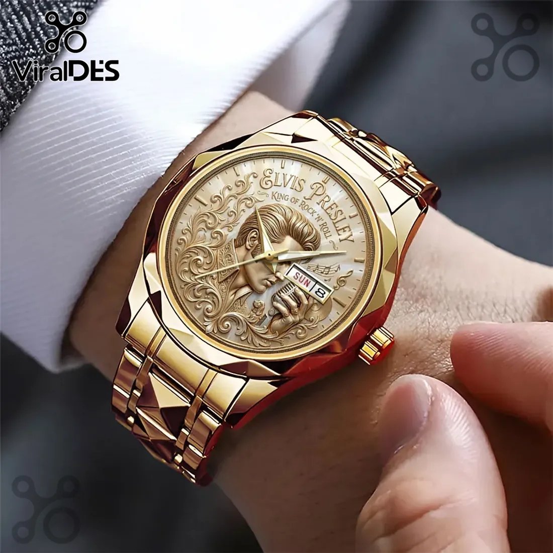 Elvis Presley Gold Plated Embossed Quartz Watch Elvis Presley Gold Plated Embossed Quartz Watch