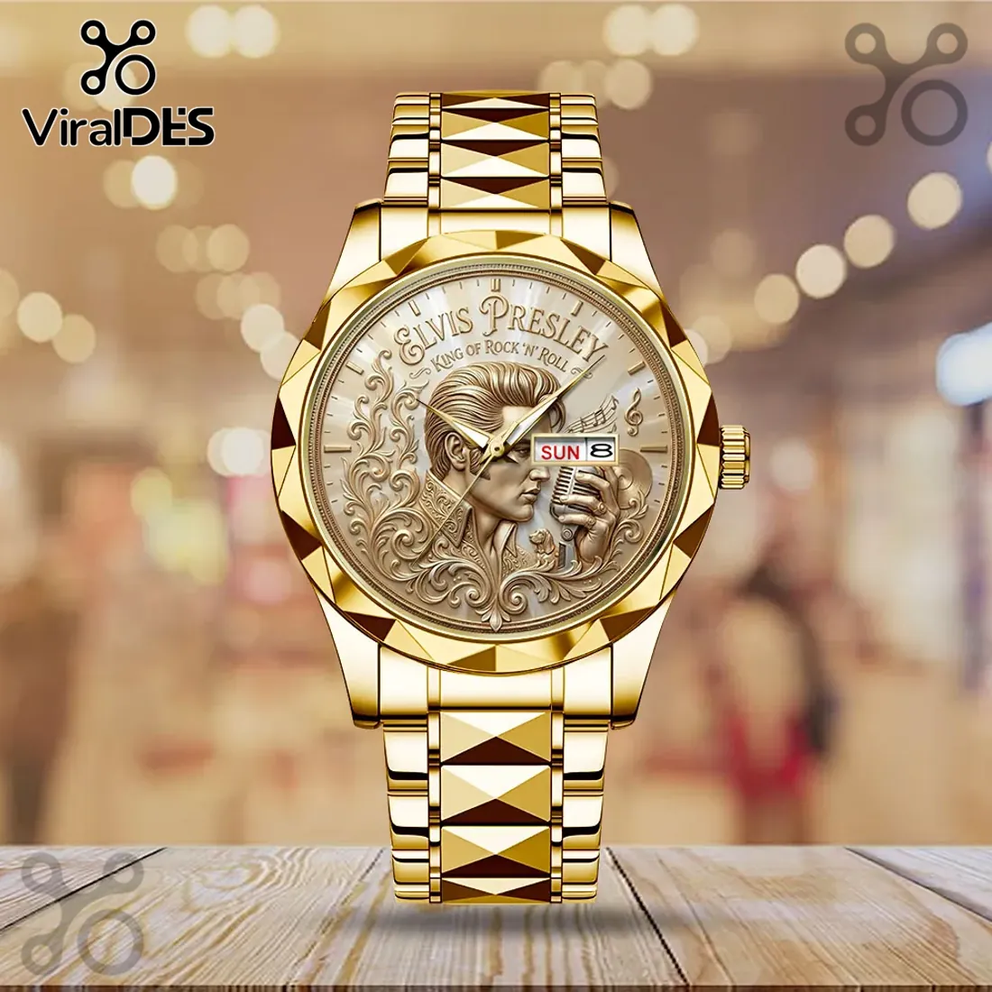 Elvis Presley Gold Plated Embossed Quartz Watch Elvis Presley Gold Plated Embossed Quartz Watch