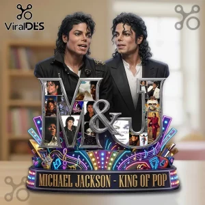 Michael Jackson King of Pop Premium Acrylic Plaque featuring two MJ portraits and a collage of iconic concert imagery.
