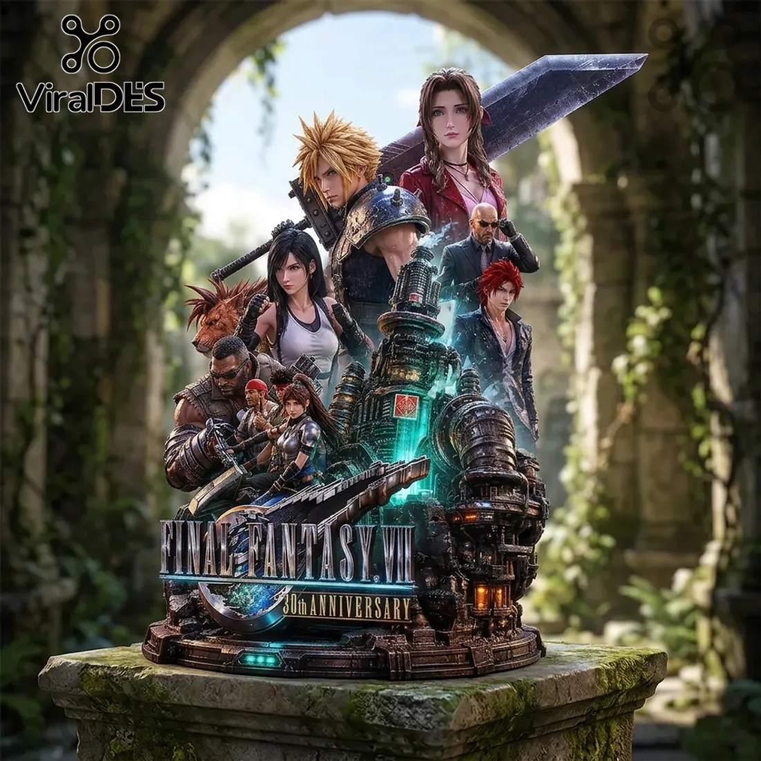 Final Fantasy VII 30th Anniversary Sculpted Diorama Plaque Final Fantasy VII 30th Anniversary Sculpted Diorama Plaque