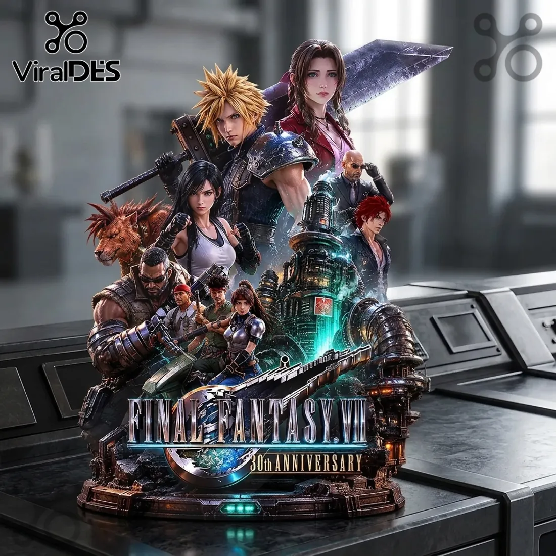Final Fantasy VII 30th Anniversary Sculpted Diorama Plaque Final Fantasy VII 30th Anniversary Sculpted Diorama Plaque