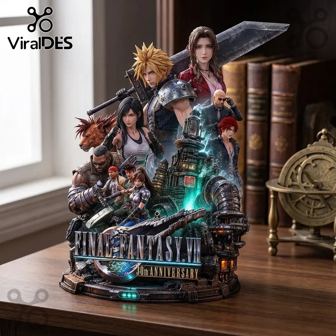 Final Fantasy VII 30th Anniversary Sculpted Diorama Plaque Final Fantasy VII 30th Anniversary Sculpted Diorama Plaque