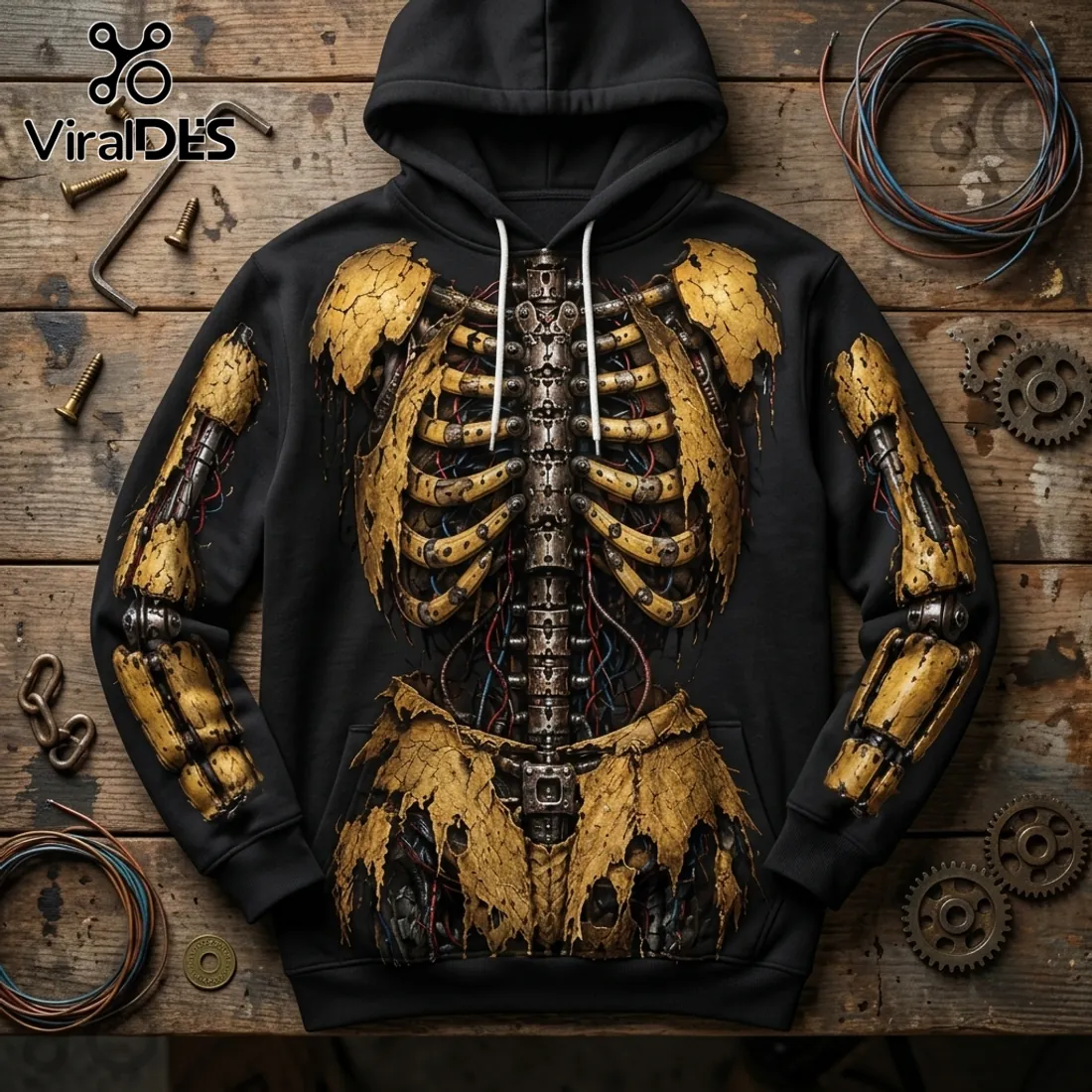 Five Nights at Freddys Chica Mechanical Skeleton Hoodie Five Nights at Freddys Chica Mechanical Skeleton Hoodie