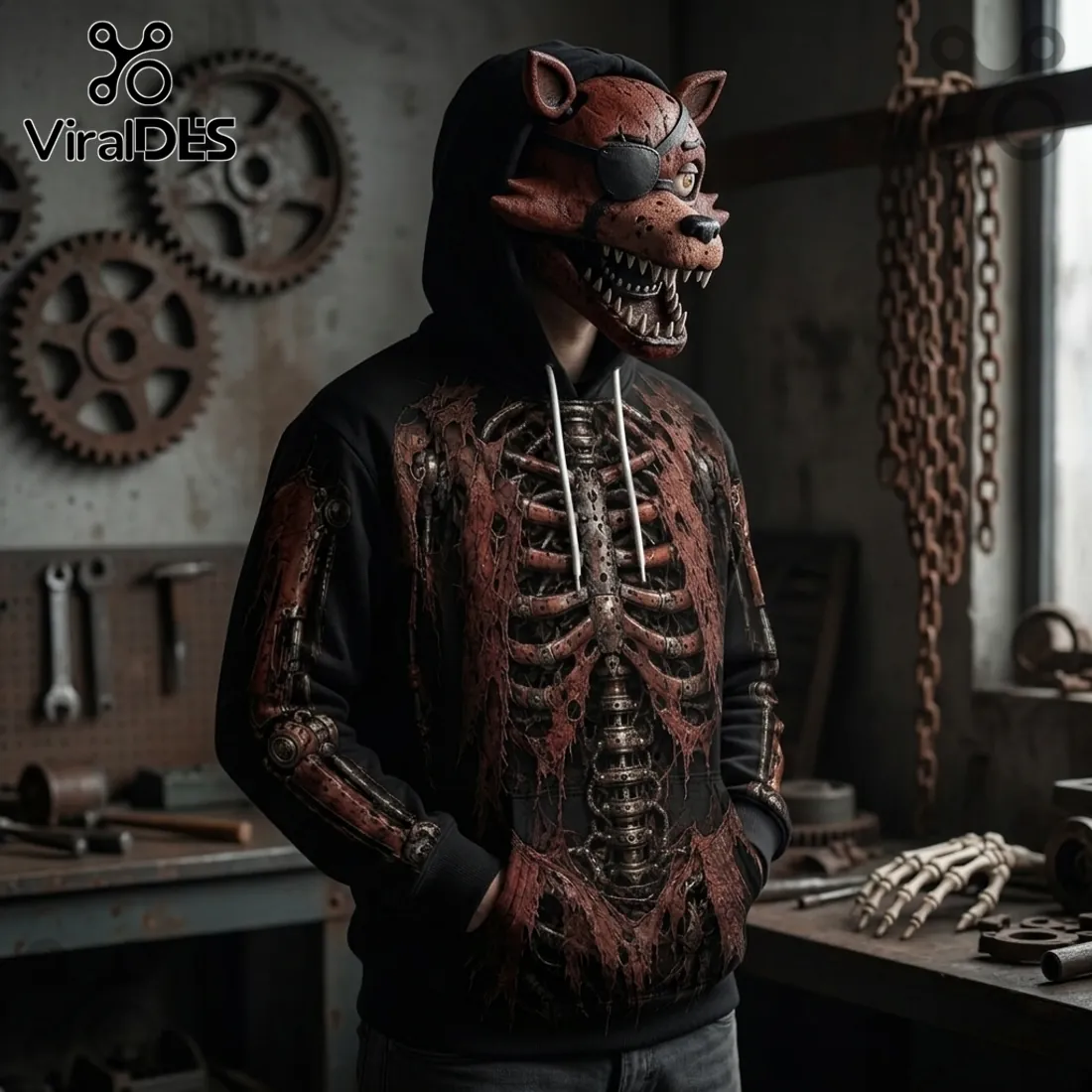 Five Nights at Freddy’s Mechanical Skeleton Costume Hoodie Five Nights at Freddy’s Mechanical Skeleton Costume Hoodie