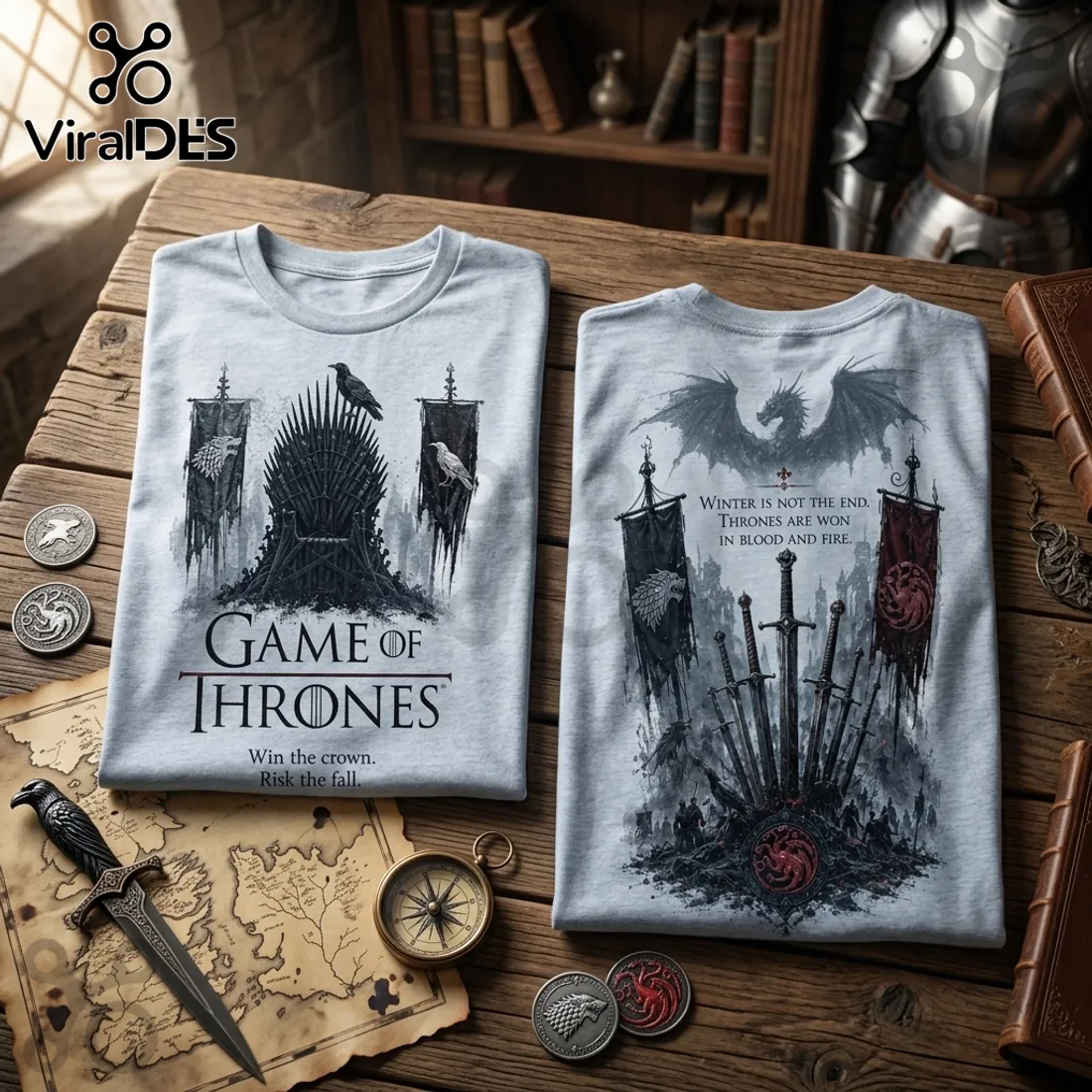 Game of Thrones Iron Throne Light Blue T-Shirt Game of Thrones Iron Throne Light Blue T-Shirt