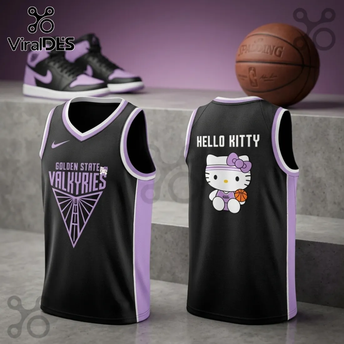 Golden State Valkyries x Hello Kitty Black Basketball Jersey Golden State Valkyries x Hello Kitty Black Basketball Jersey