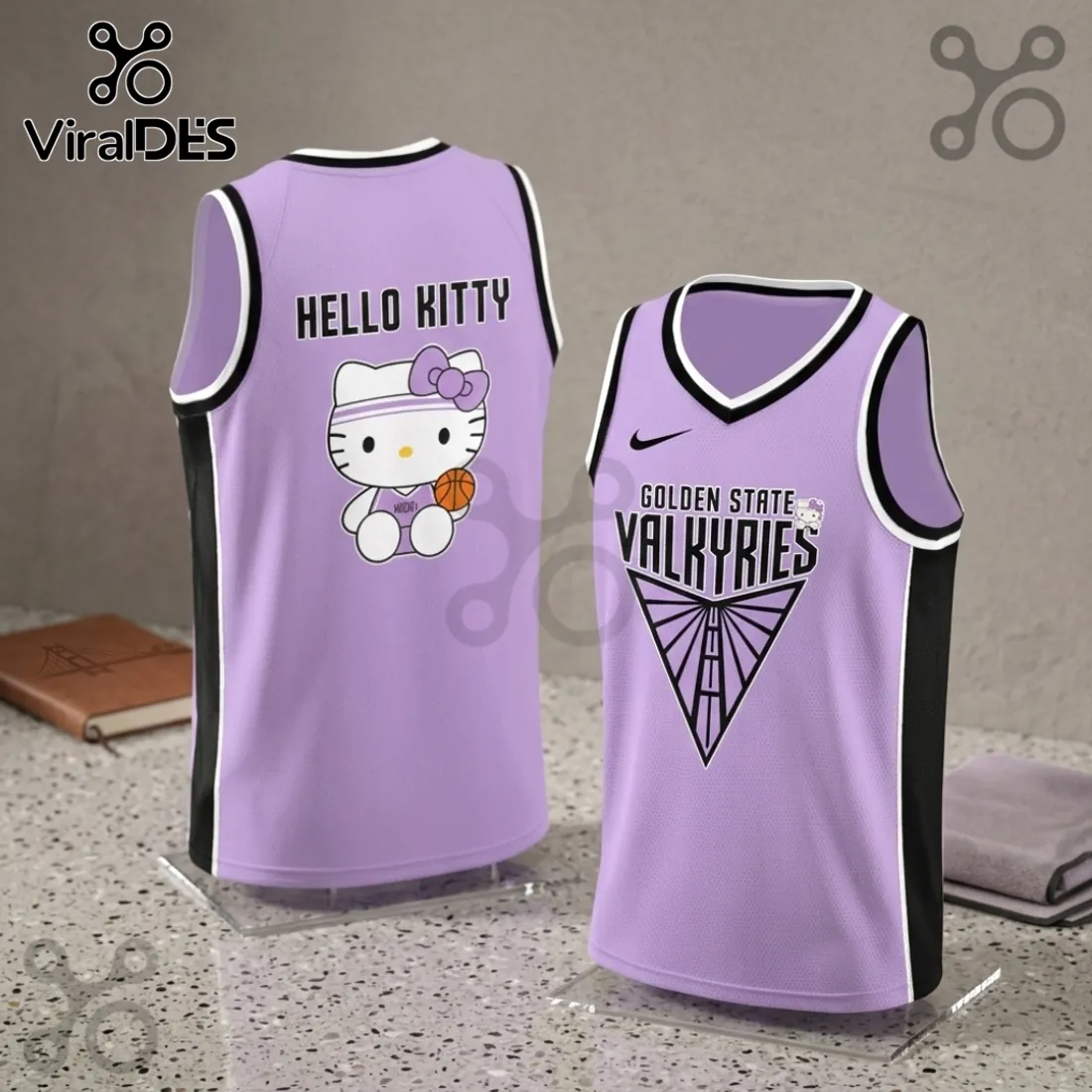 Golden State Valkyries x Hello Kitty Purple WNBA Basketball Jersey Golden State Valkyries x Hello Kitty Purple WNBA Basketball Jersey