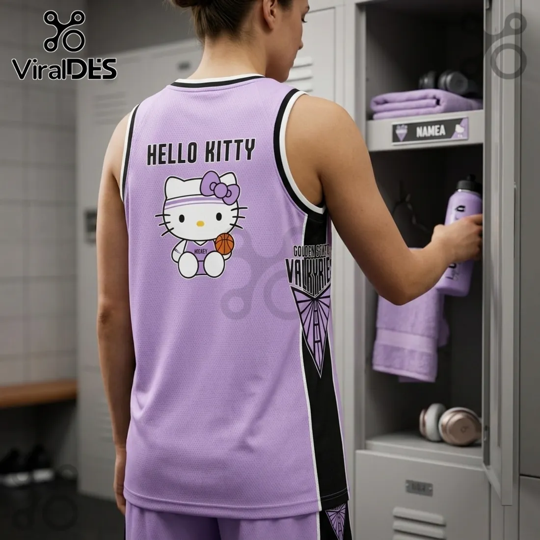 Golden State Valkyries x Hello Kitty Purple WNBA Basketball Jersey Golden State Valkyries x Hello Kitty Purple WNBA Basketball Jersey