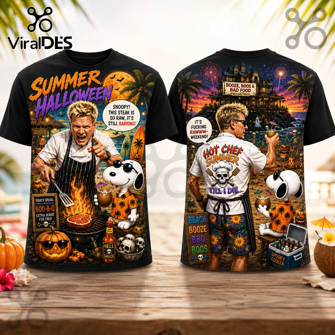 Gordon Ramsay x Snoopy Halloween Black T-Shirt Gordon Ramsay x Snoopy Halloween Black T-Shirt