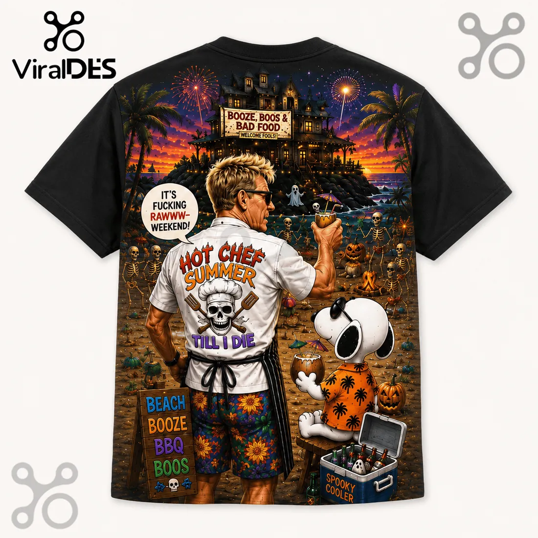 Gordon Ramsay x Snoopy Halloween Black T-Shirt Gordon Ramsay x Snoopy Halloween Black T-Shirt