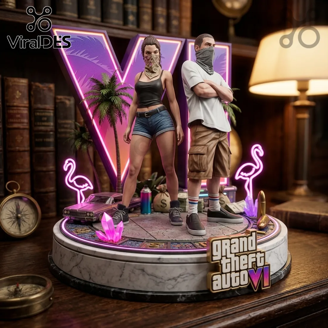 Grand Theft Auto VI Neon Acrylic Plaque Grand Theft Auto VI Neon Acrylic Plaque