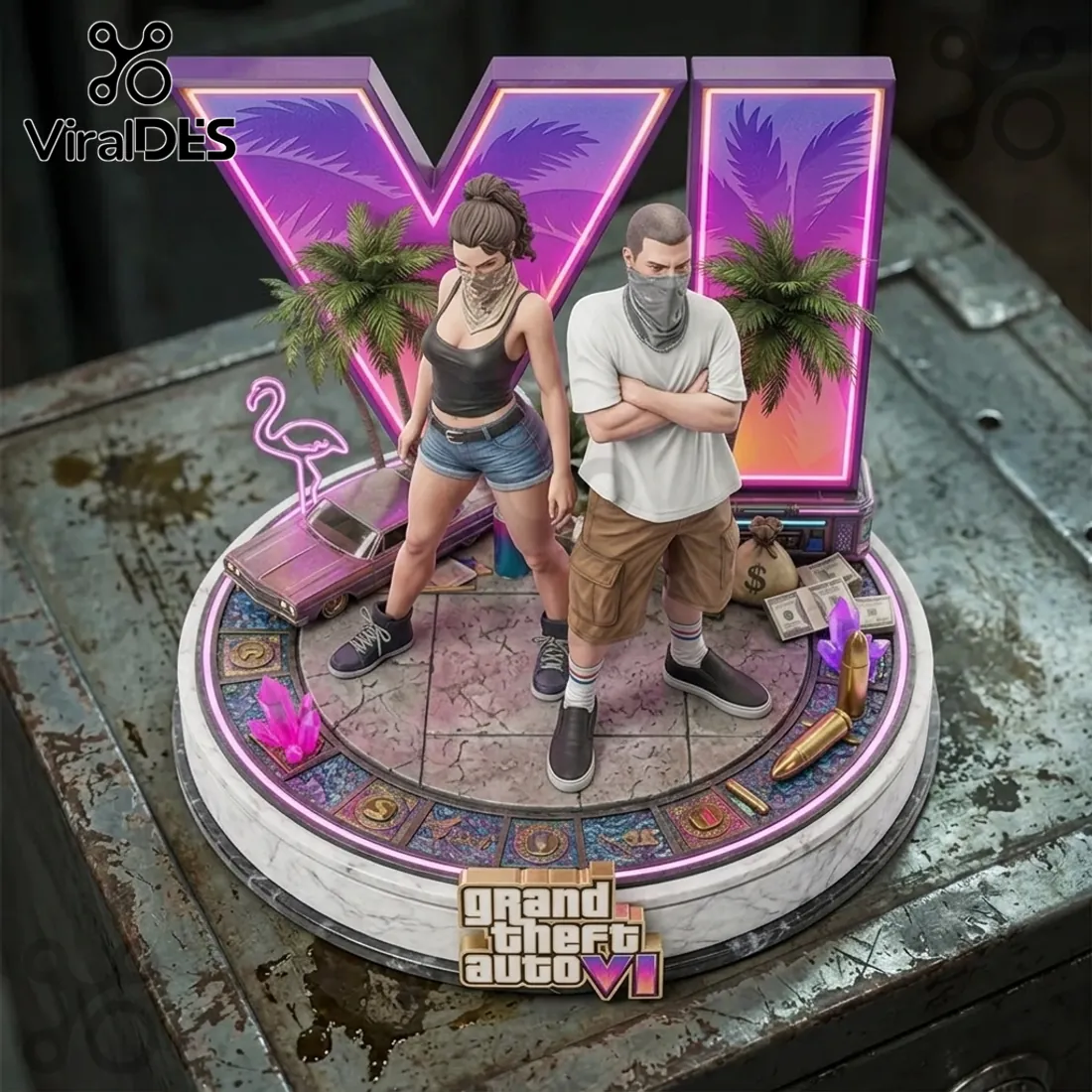 Grand Theft Auto VI Neon Acrylic Plaque Grand Theft Auto VI Neon Acrylic Plaque